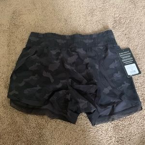 Black camo athletic shorts